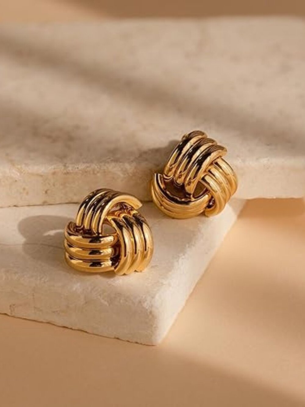 Gold Quiet Luxury Knot Braid Earrings Chunky Trending 2026‎ Jewelry Style